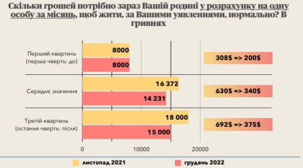 Скільки грошей потрібно одній українській сім'ї на місяць: Інфографіка / © 