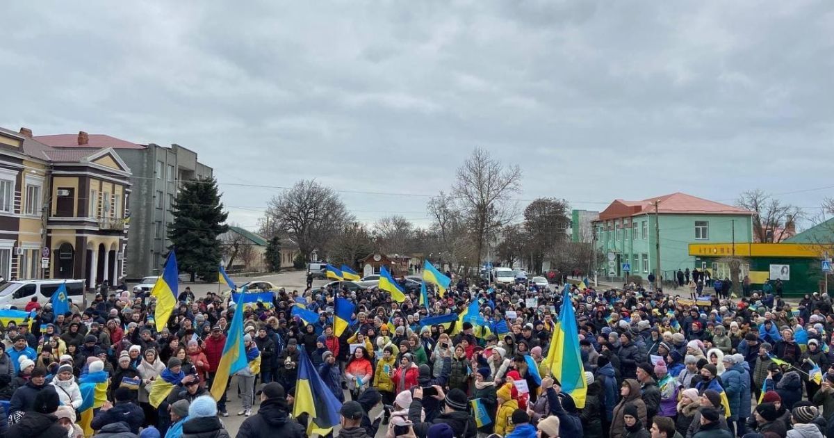 Проукраїнський мітнг у Генічеську / Фото з відкритих джерел