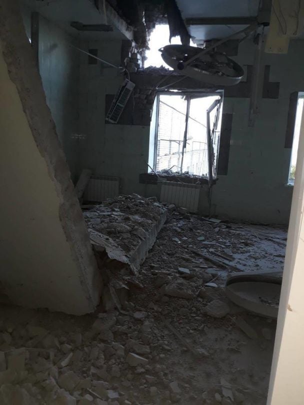 The occupiers’ attack on the hospital in Beryslav inflicted significant destruction / Photo from Oleksandr Prokudin's Telegram channel
