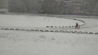 Сніг у Лозовій_4 / © vk/lozova_ua