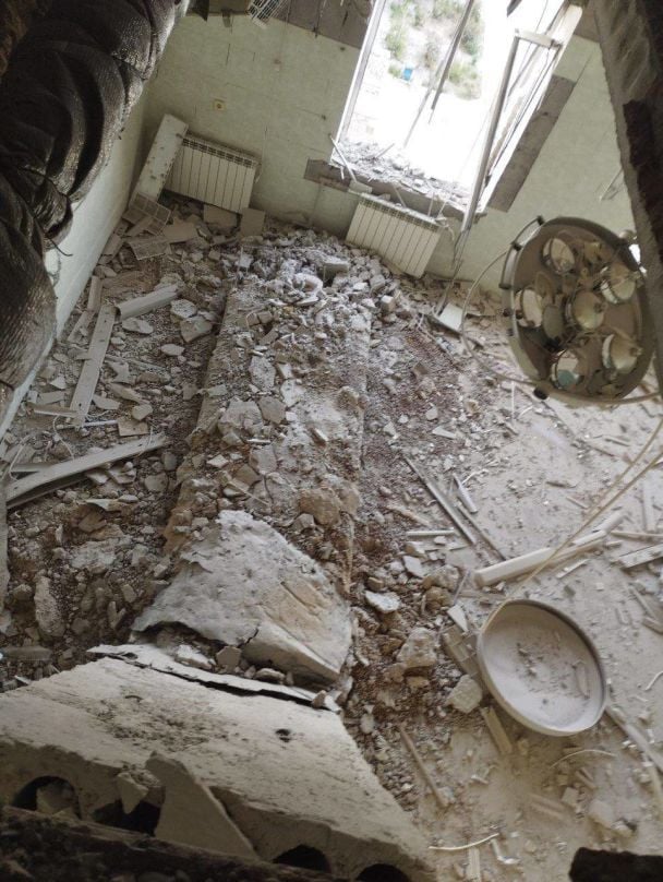 As a result of the enemy attack on Beryslav, there is significant damage to hospital wards / Photo from Oleksandr Prokudin's Telegram channel