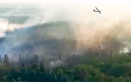 В Сети появилось зрелищное видео тушения пожаров в Калиновке