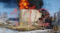 Пожар на нефтебазе в Белгородской области РФ/Фото: российские телеграм-каналы