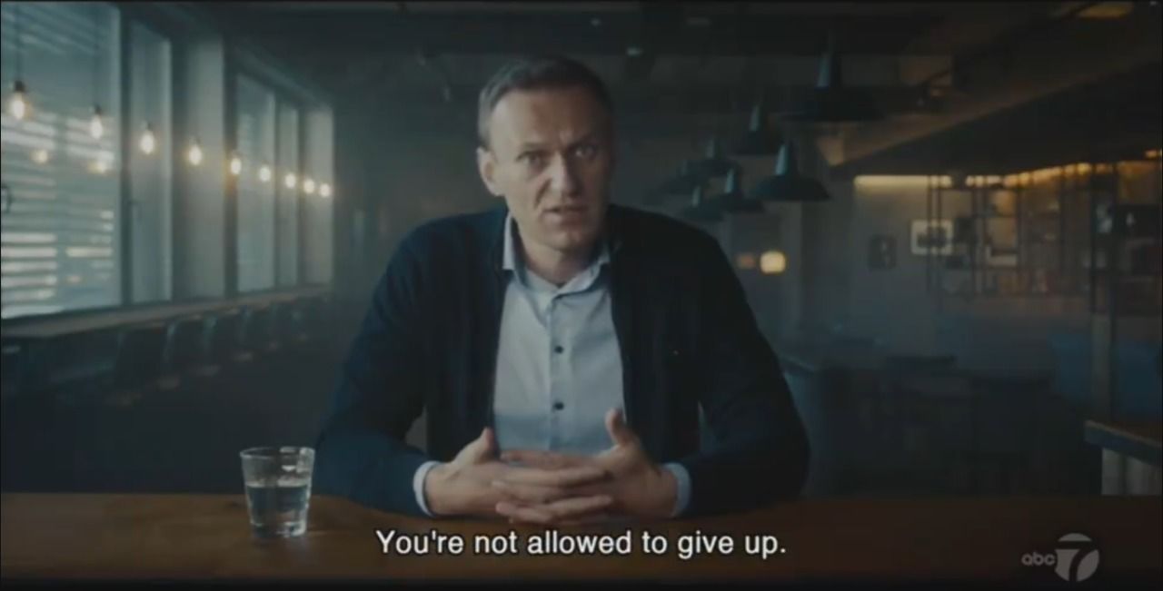 Фрагмент видео Алексея Навального на Оскар 2024. Фото: скриншот / © 