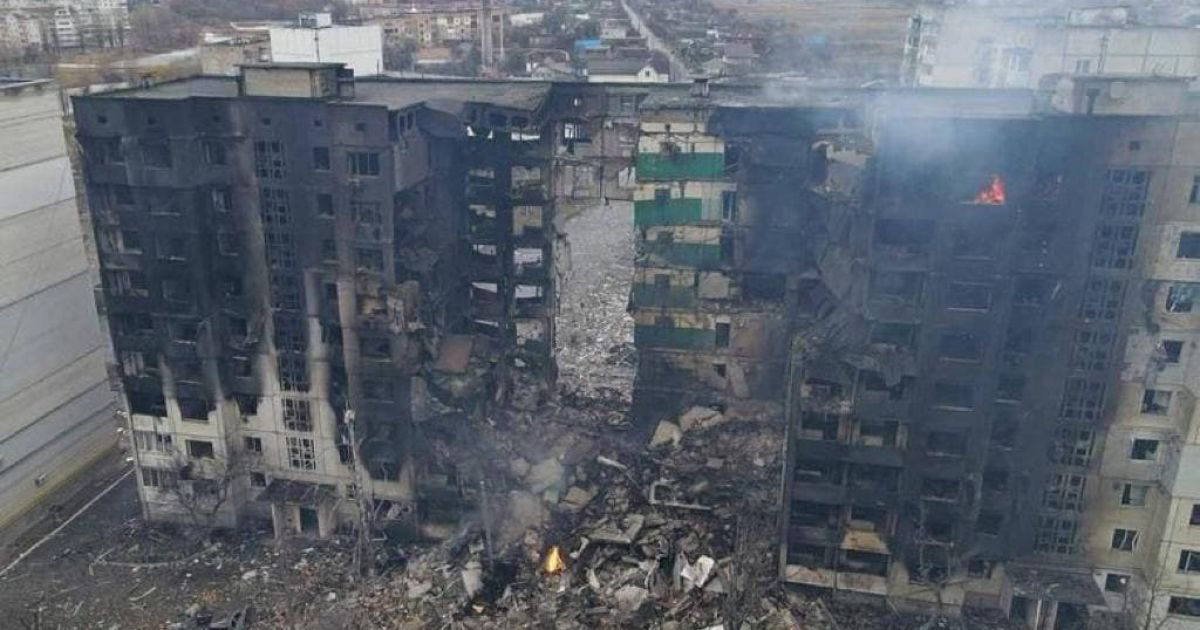 Фото міста Бородянка після обстрілів