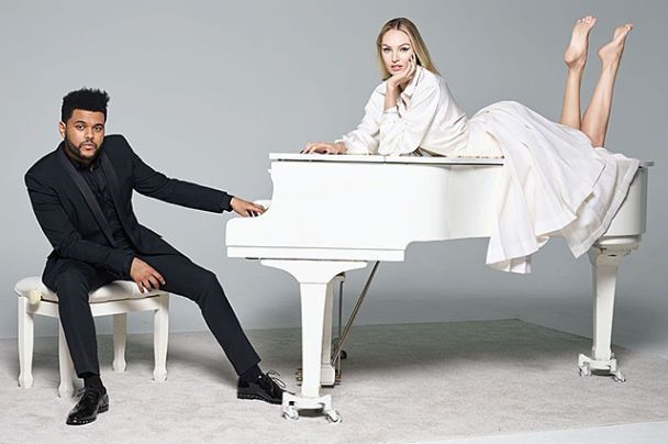 The Weeknd и Кэндис Свэйнпоул / © harpersbazaar.com