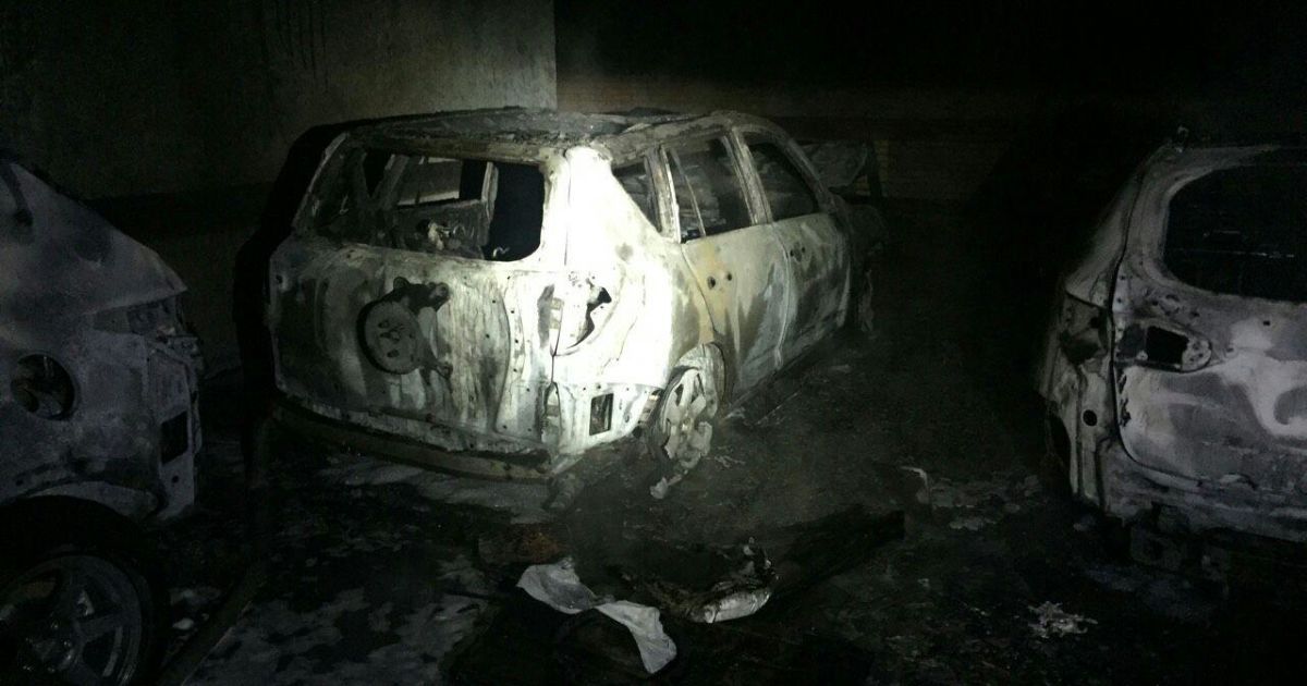 пожежа на паркінгу_2 / © Управління ДСНС Києва