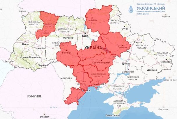 Синоптики попереджають про пожежну небезпеку в Україні. Карта 12 червня. / © Укргідрометцентр