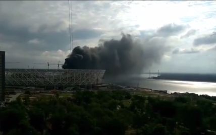 В Волгограде горел стадион, который строят для ЧМ по футболу