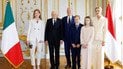 Княжа родина Монако з президентом Італії та його дочкою