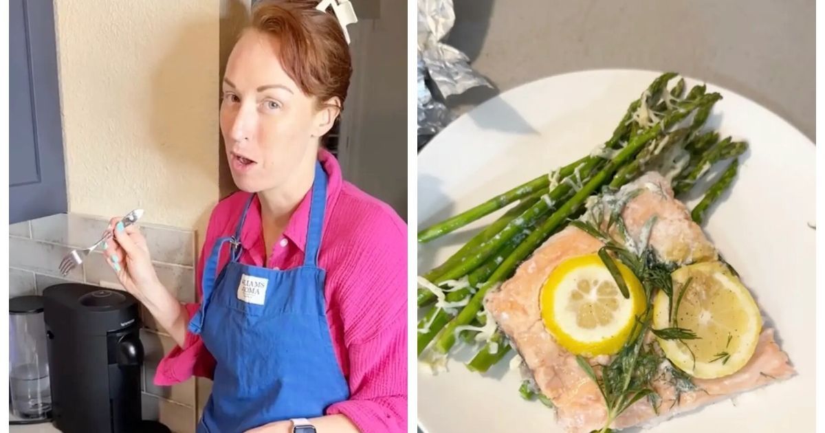 The cook puzzled with a recipe for "perfect salmon" in the dishwasher