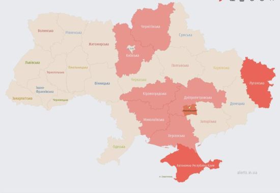На Київщині та в деяких областях України увімкнули повітряну тривогу: мапа
