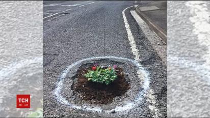 Британські активісти на український лад засадили квітами ями на автошляхах