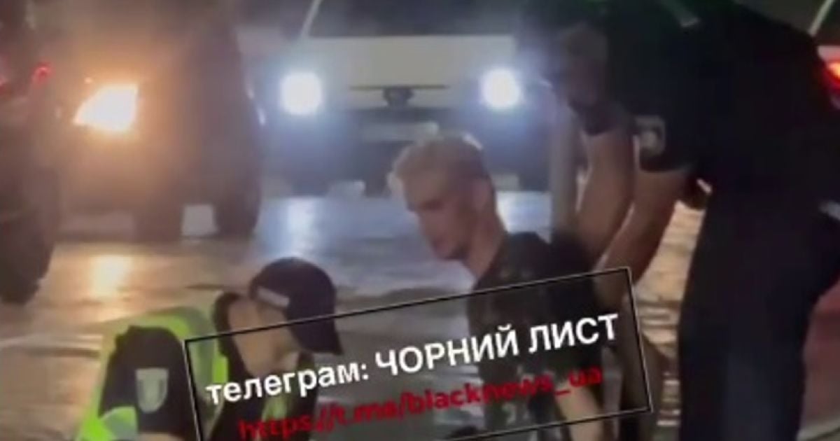 Задержание молодого человека после покушения на Ирину Фарион во Львове
