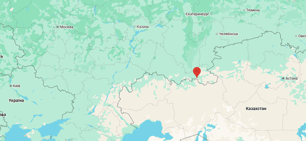 Орськ на мапі