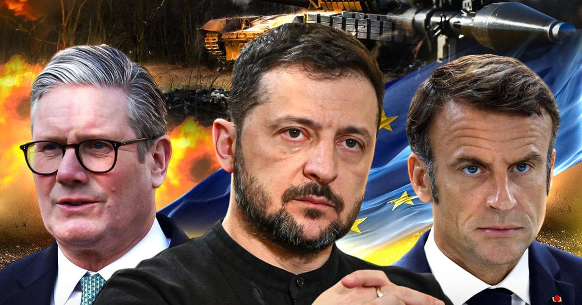 Кір Стармер, Володимир Зеленський, Еммануель Макрон