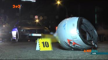 На столичном перекрестке скутерист лоб в лоб протаранил легковушку