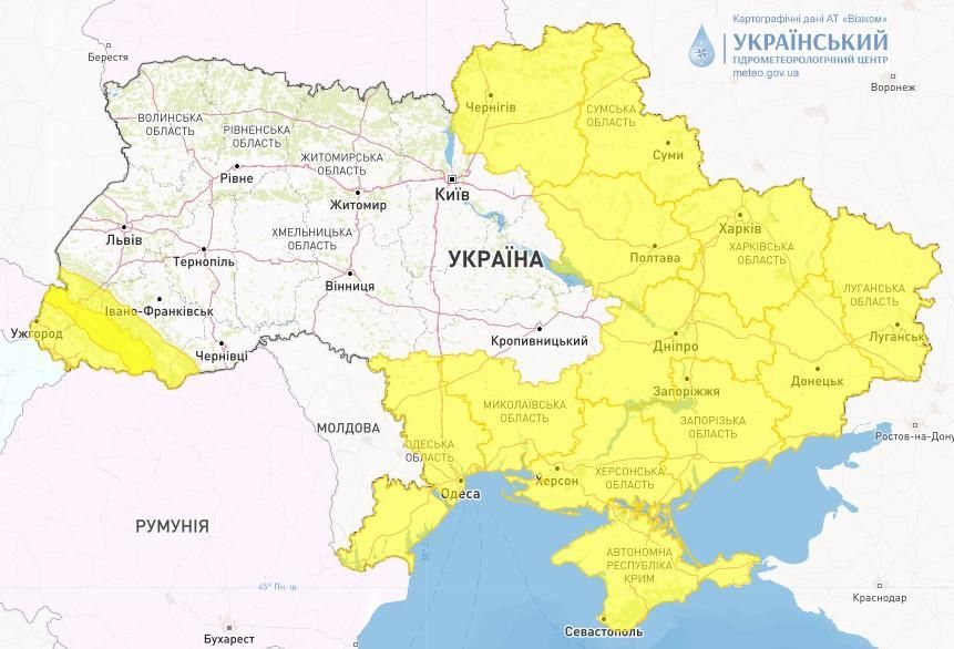 В Україні оголосили штормове попередження у четвер, 25 травня. / © Укргідрометцентр