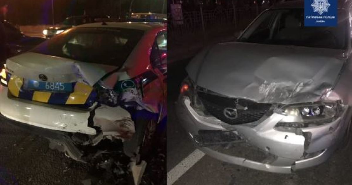 У Києві п'яний водій влаштував ДТП із чотирьох авто, серед яких і патрульна машина