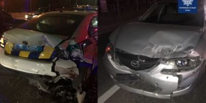 В Киеве пьяный водитель устроил ДТП из четырех авто, среди которых и патрульная машина