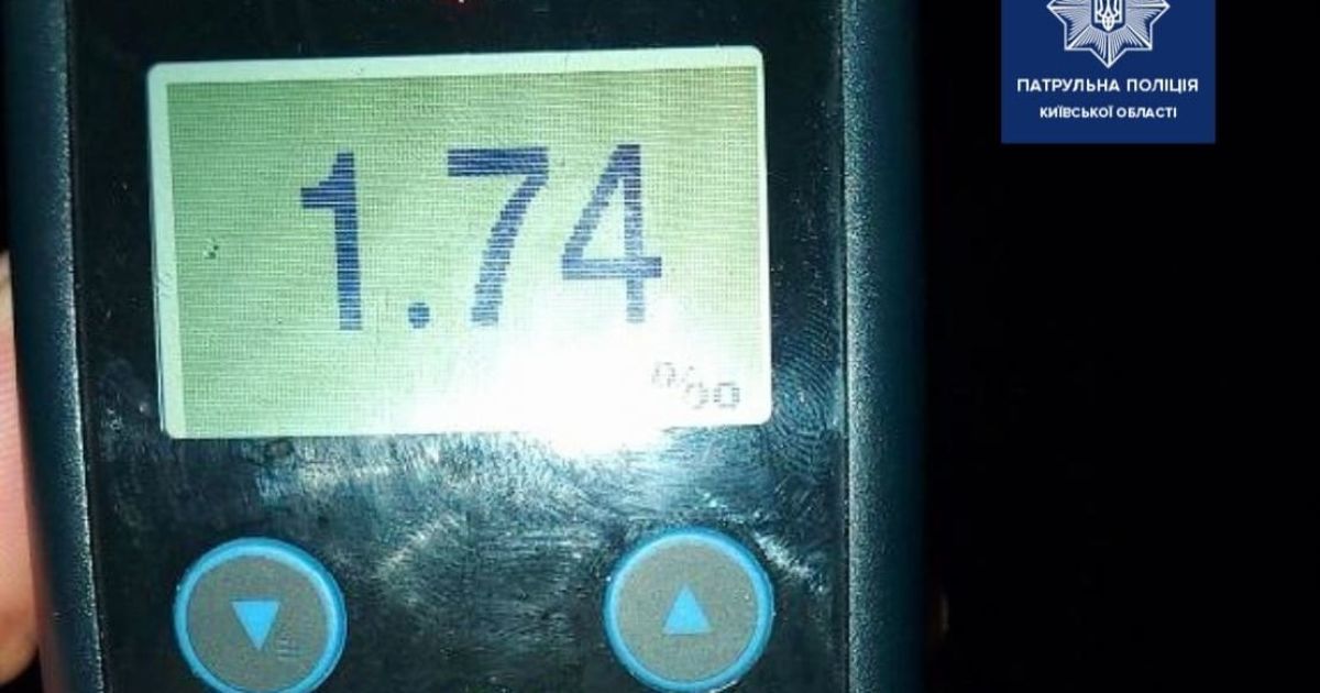 Під Києвом зупинили водійку, вміст алкоголю в організмі якої перевищував норму у дев'ять разів