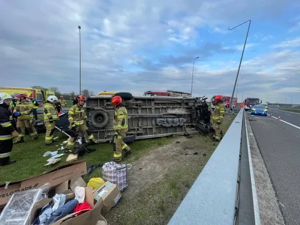 У Польщі перекинувся мікроавтобус з українцями. / © rmf24.pl