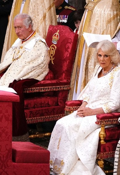 Королева Камилла и король Чарльз III на коронационной службе в Вестминстерском аббатстве / © Getty Images