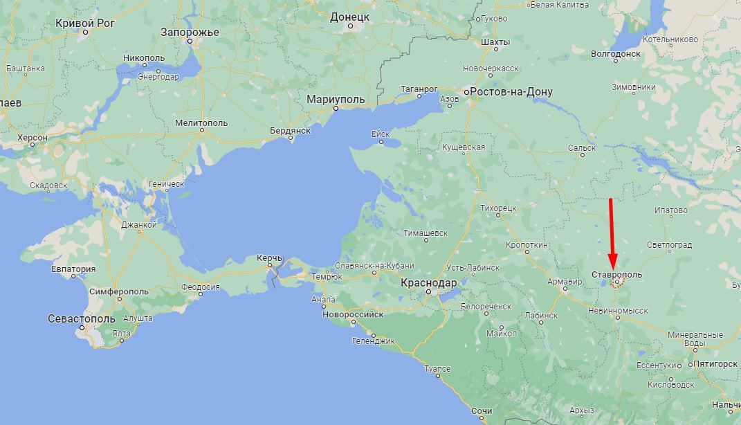 Ставрополь Росії на мапі. ФОТО: скрин / ©