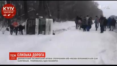 На Чернігівщині перекинувся автобус із двома десятками пасажирів