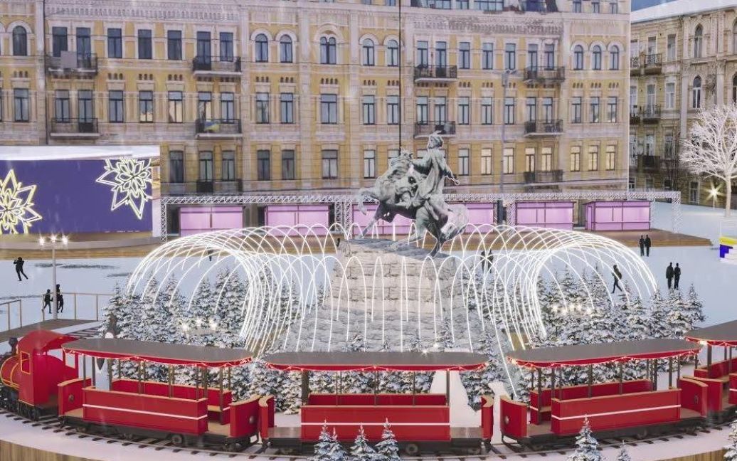 Проект різдявяно-новорічного містечка на Софійській площі в Києві / © Folk Ukraine / Facebook
