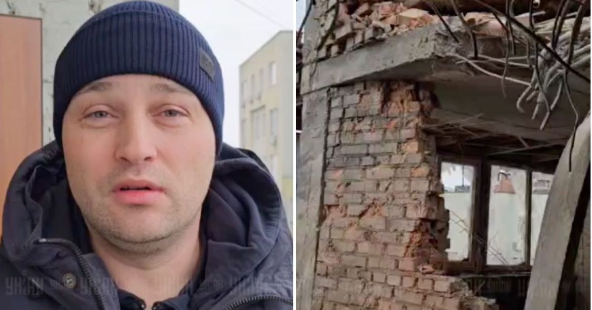 Телеведущий Андрей Ковальский и разрушенная квартира в многоэтажке Киева/Коллаж: ТСН.ua