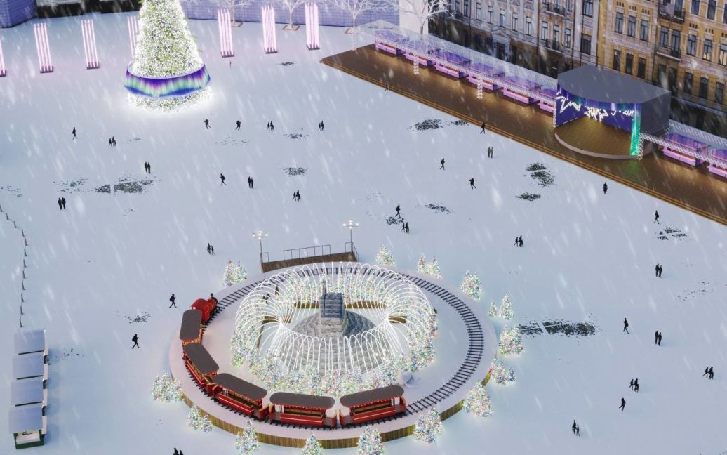 Проект різдявяно-новогоднего городка на Софийской площади в Киеве / © Folk Ukraine / Facebook
