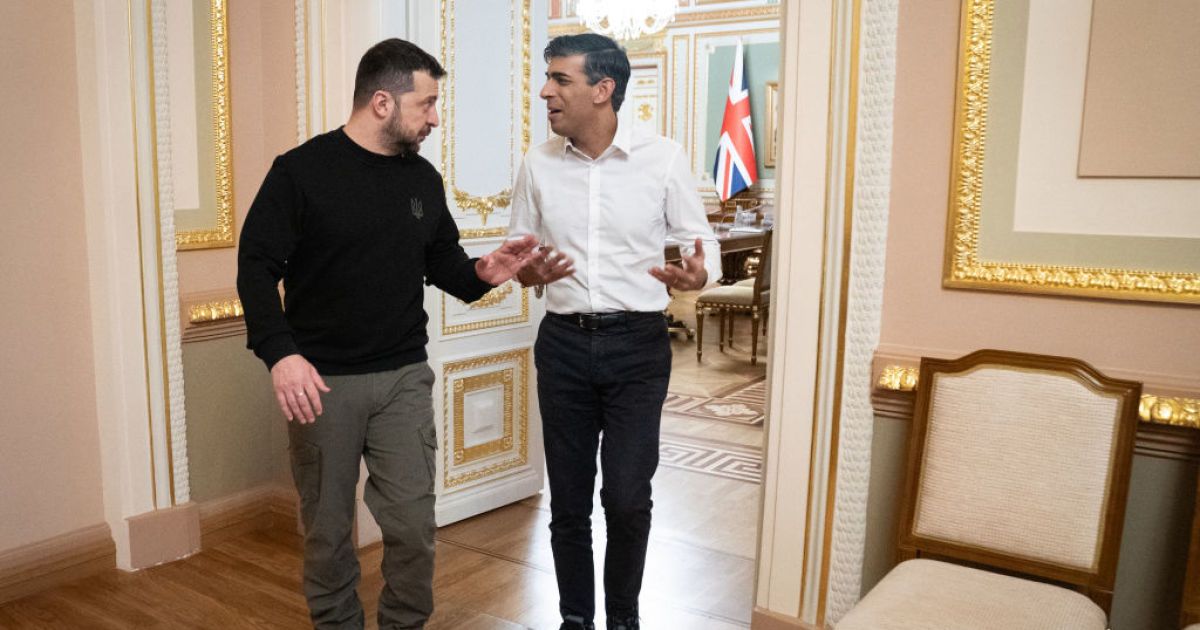 Ріші Сунак і Володимир Зеленський під час зустрічі в Києві