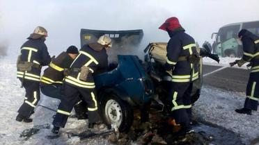 ДТП із Нивою та автобусом на Запоріжжі_01 / © ДСНС у Запорізькій області