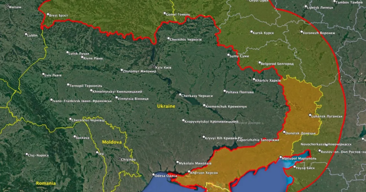 Радиус действия ракет Storm Shadow/Карта The Times