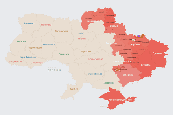 Росія атакує Україну БпЛА: напрямок руху