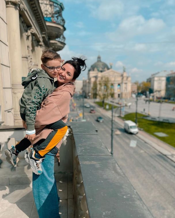 Оля Цыбульская с сыном / © instagram.com/cybulskaya