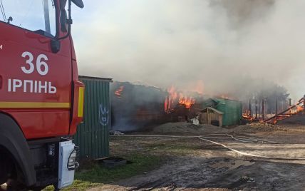 Заборонив набирати воду рятувальникам: під Києвом вщент згоріла будівля через "власника" місцевої водойми