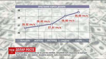 Менш ніж за тиждень курс долара виріс на 21 копійку