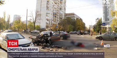 Новости Украины: возле метро Лукьяновская водитель арендованного автомобиля влетел в грузовик