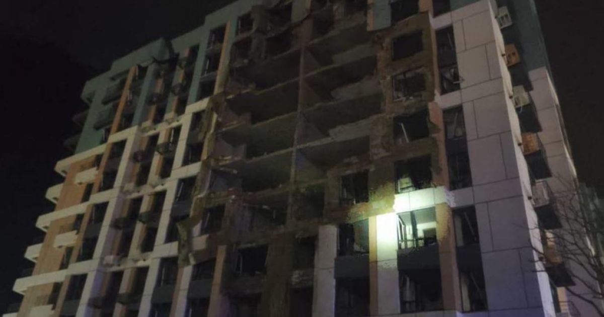 An enemy missile hit an unfinished high-rise building in the suburbs of Odesa / Photo: Oleh Kiper / Odesa Regional Military Administration