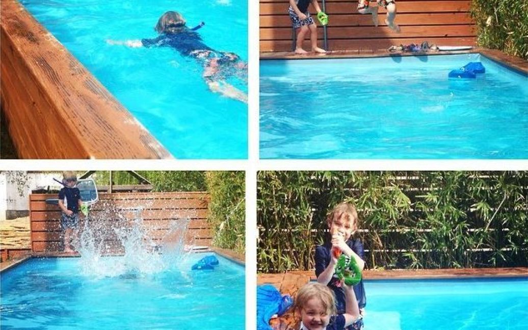 Роскошный бассейн освоили дети Биза / © Instagram/Stefan Beese