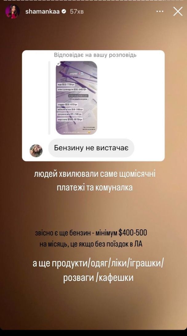 Аліна Шаманська розповіла про свої витрати / © instagram.com/shamankaa