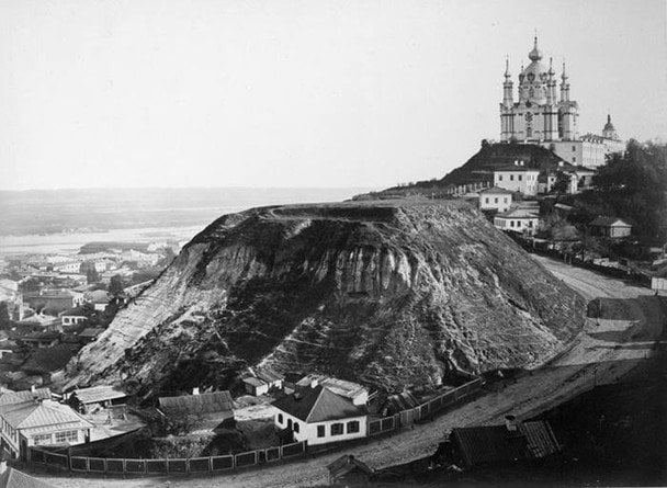 Фото: Франц де Мезер, Андреевский спуск и Андреевская церковь, ХІХ ст.