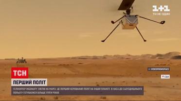 Новини світу: коптер "Ingenuit" здійснив перший керований політ над Марсом