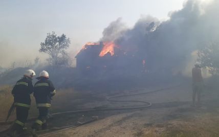 Под Днепром из-за поджога травы сгорели 4 дома (видео)