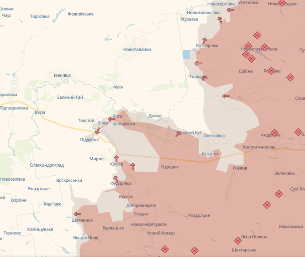 Сіра зона в Дніпропетровській області.  / © t.me/DeepStateUA