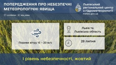 попередження на львівщині 28 липня_2 / © Укргідрометцентр