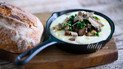Фондю з грибами на сковороді