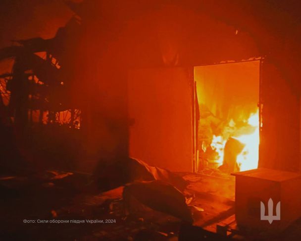 Наслідки атаки дронів на південні області України. Фото: Сили оборони півдня.